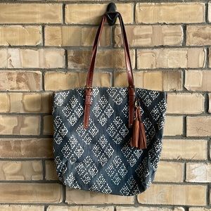 Lucky Brand Navy & White Canvas Shoulder Bag